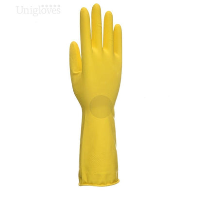 Unigloves Allsafe Yellow Latex Household Rubber Gloves Unigloves