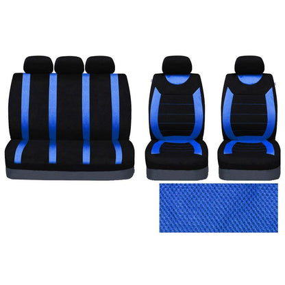 Universal Car Black & Blue Seat Covers Washable Airbag Safe Carnaby 8 Piece Set Sakura