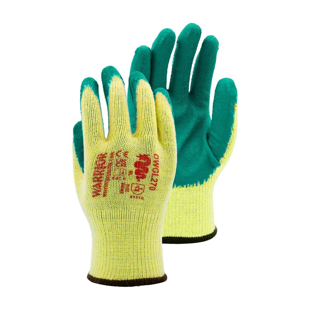 Warrior Green Latex Palm Coated Work Gloves Warrior
