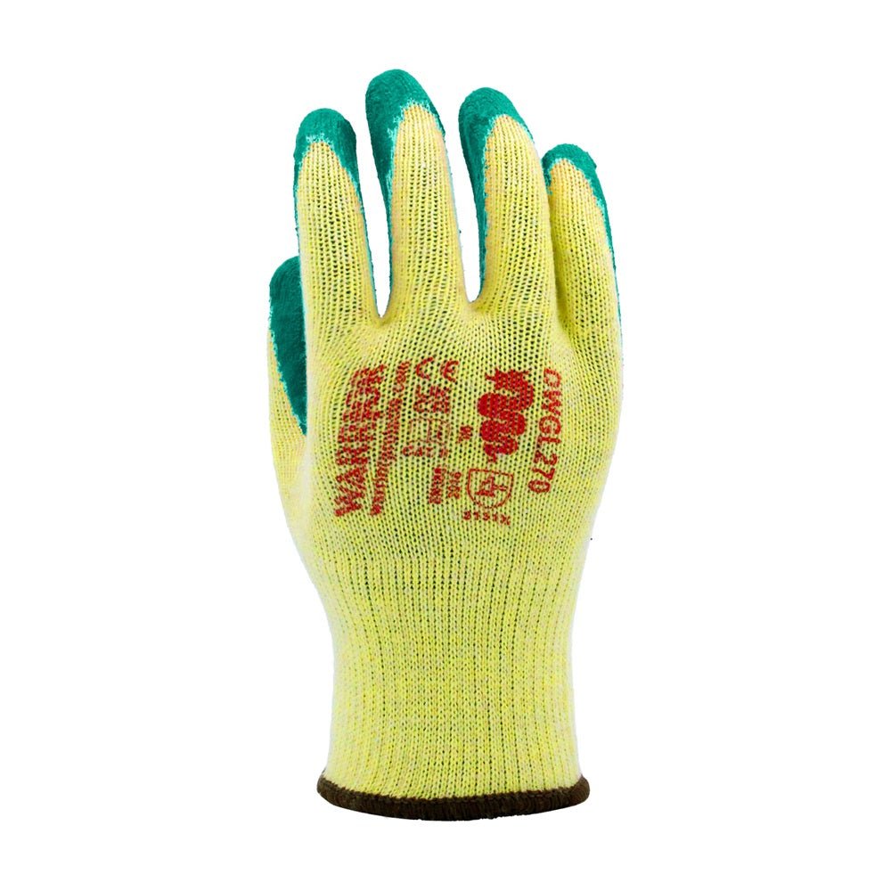 Warrior Green Latex Palm Coated Work Gloves Warrior