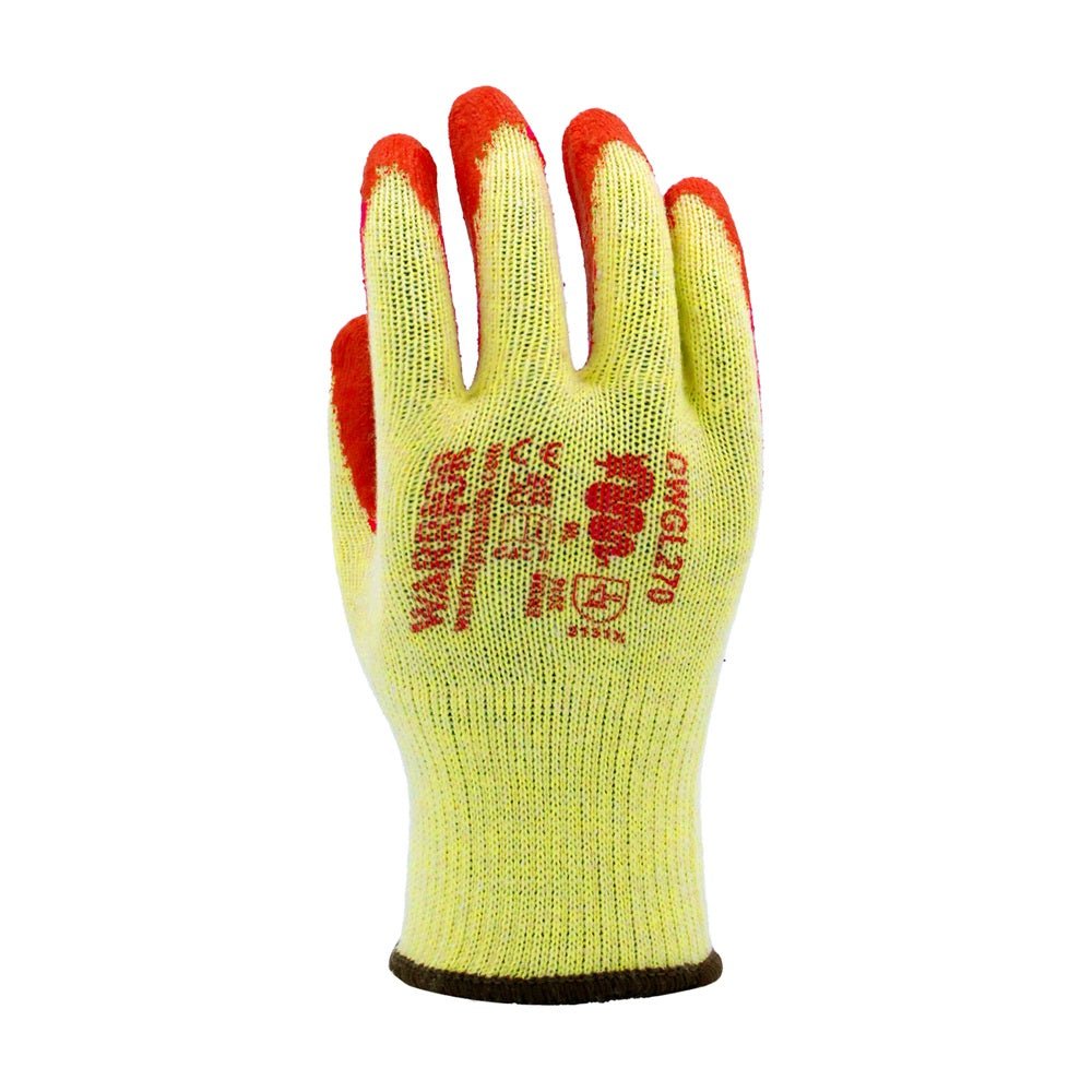 Warrior Orange Latex Grip Work Gloves – 1 Pair or Pack of 12 Warrior