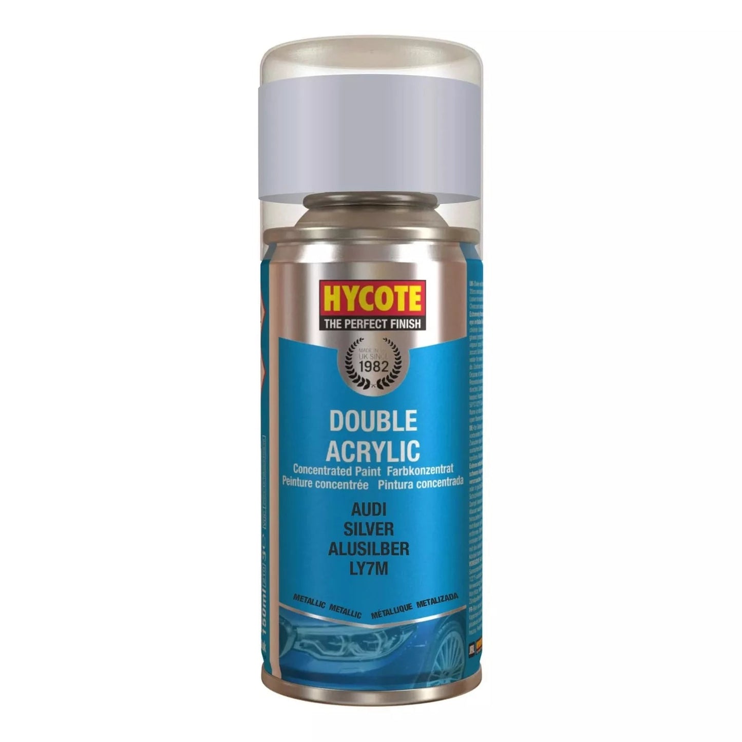 Hycote Audi Silver 5B Metallic Double Acrylic Spray Paint 150Ml Xdad405 Hycote