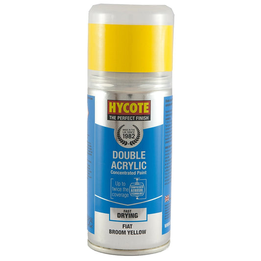 Hycote Fiat Broom Yellow Double Acrylic Spray Paint 150Ml Xdft702 Hycote