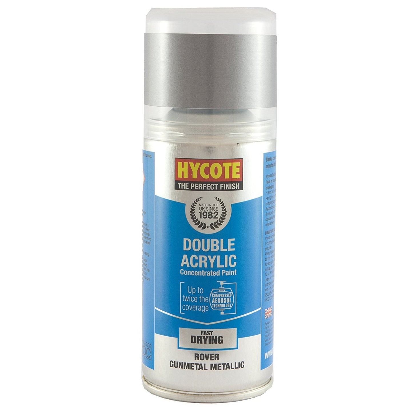 Hycote Rover Gunmetal Metallic Double Acrylic Spray Paint 150Ml Xdrv402 Hycote
