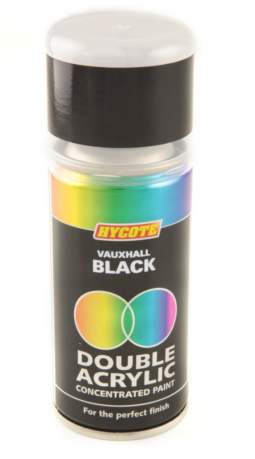 Hycote Vauxhall Black Double Acrylic Spray Paint 150Ml Xdvx402 Hycote