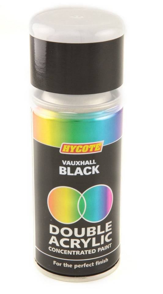 Hycote Vauxhall Black Double Acrylic Spray Paint 150Ml Xdvx402 Hycote