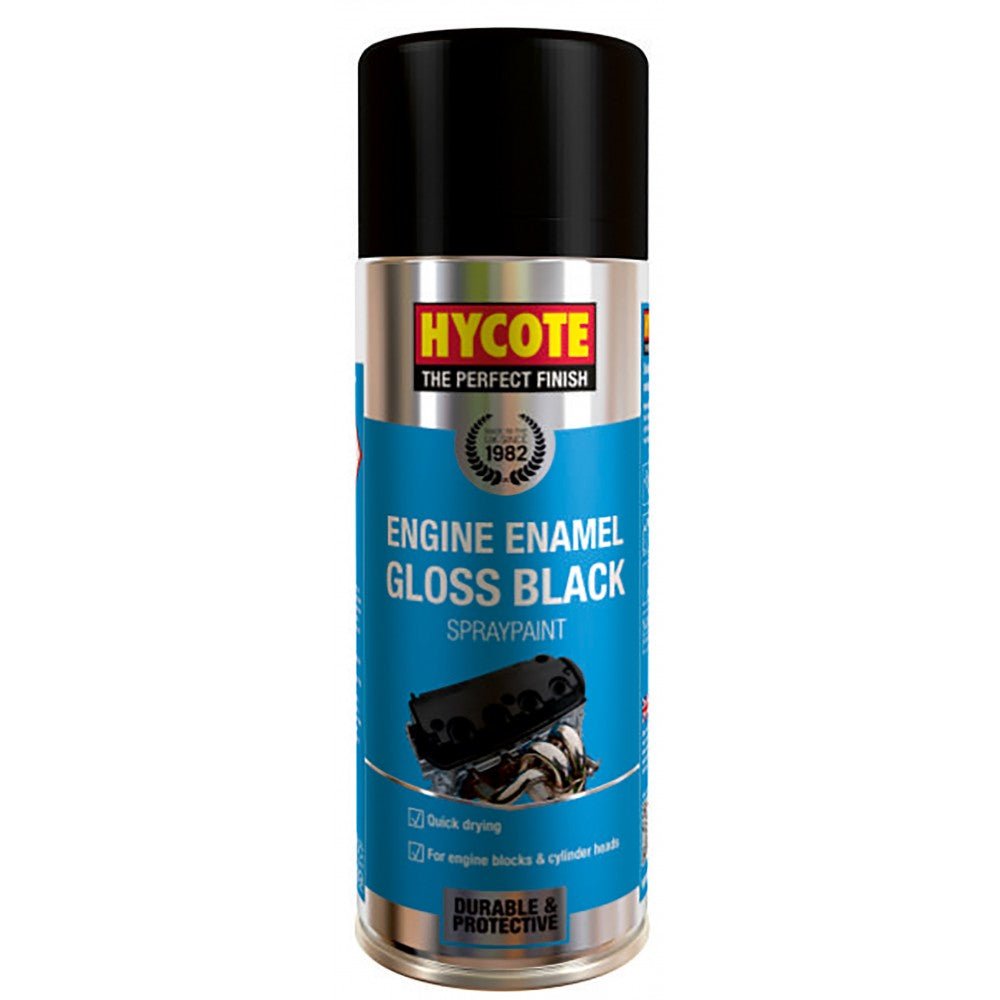 Hycote Engine Enamel Black Gloss Spray Paint 400Ml Xuk0121 Hycote