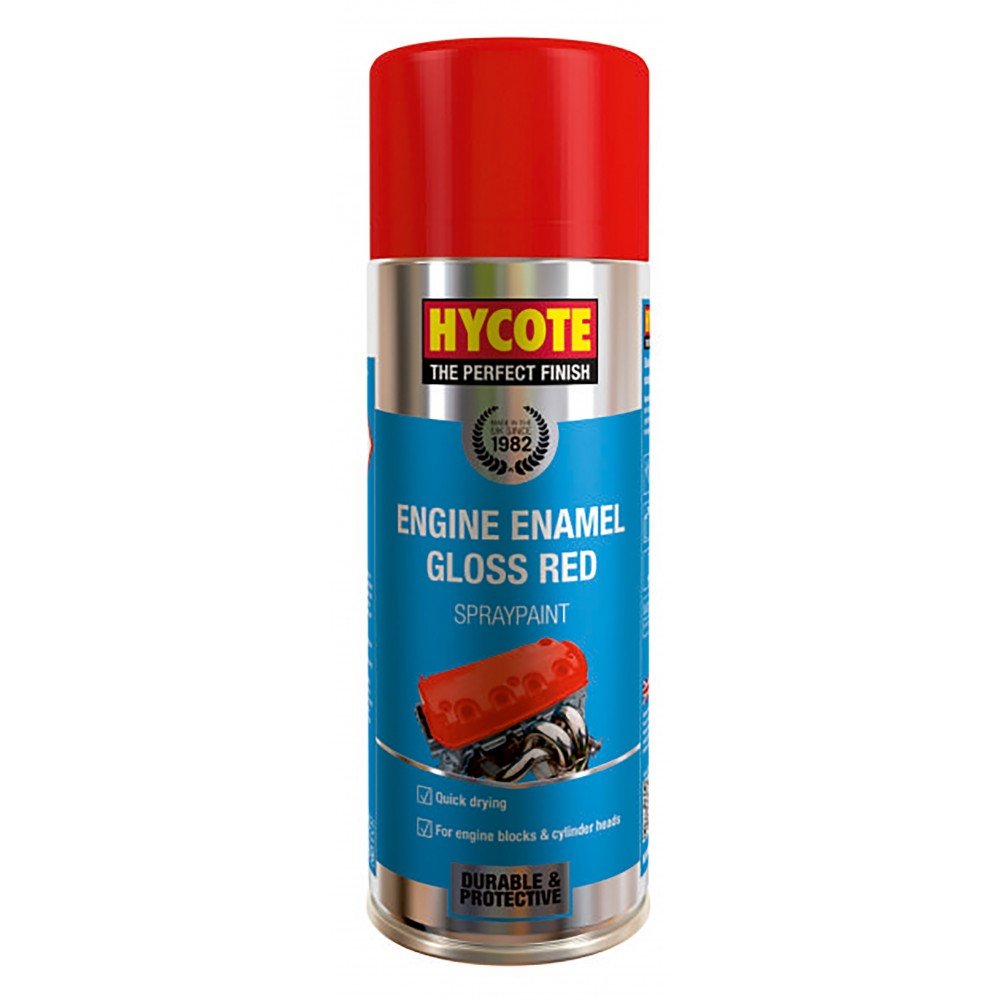 Hycote Engine Enamel Gloss Red Spray Paint 400ml Hycote