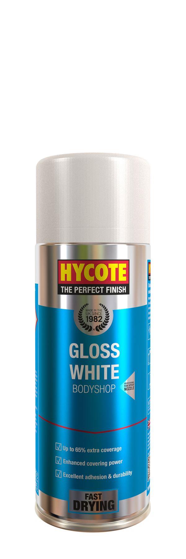Hycote Bodyshop Gloss White Spray Paint Aerosol 400ml Hycote
