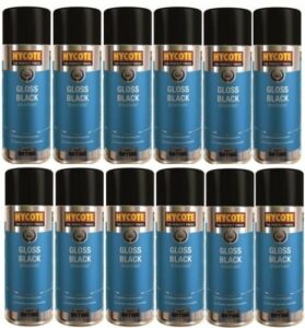 Hycote Gloss Black Spray Paint (Pack Of 12) 400Ml Xuk0272-0
