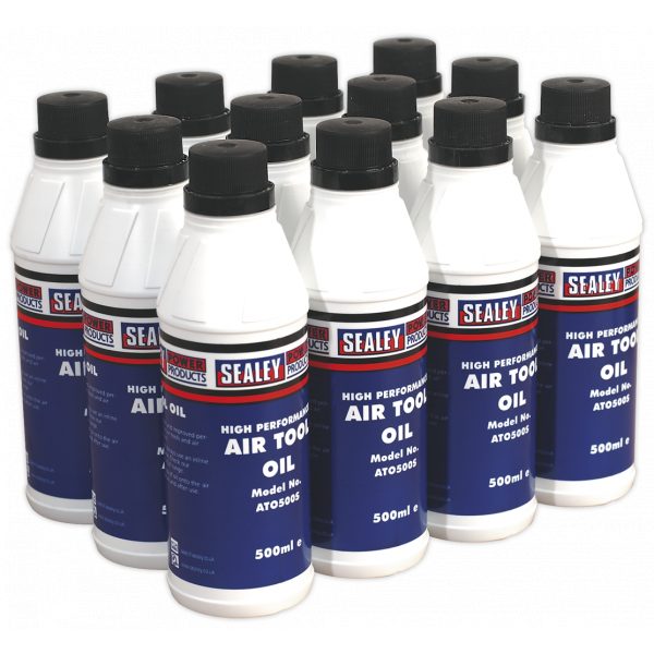 Sealey ATO/500 Air Tool Oil 500ml Pack of 12-0