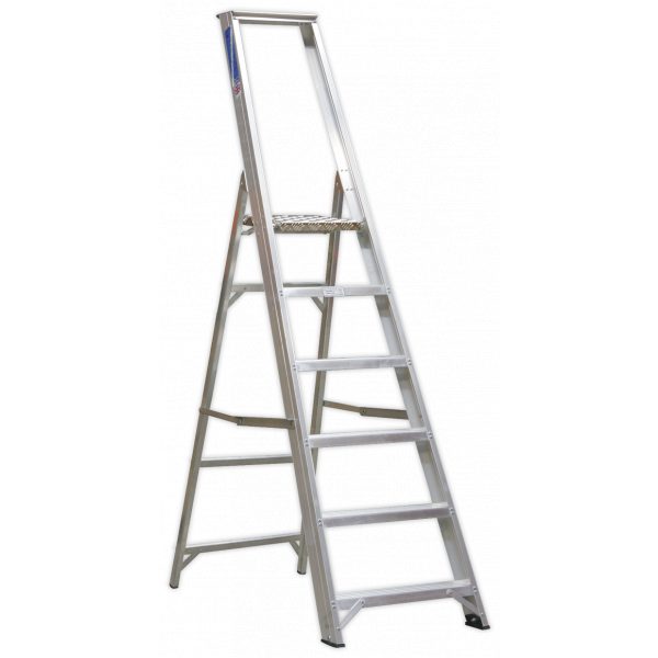 Sealey AXL6 Aluminium Step Ladder 6-Tread Industrial BS 2037/1-0