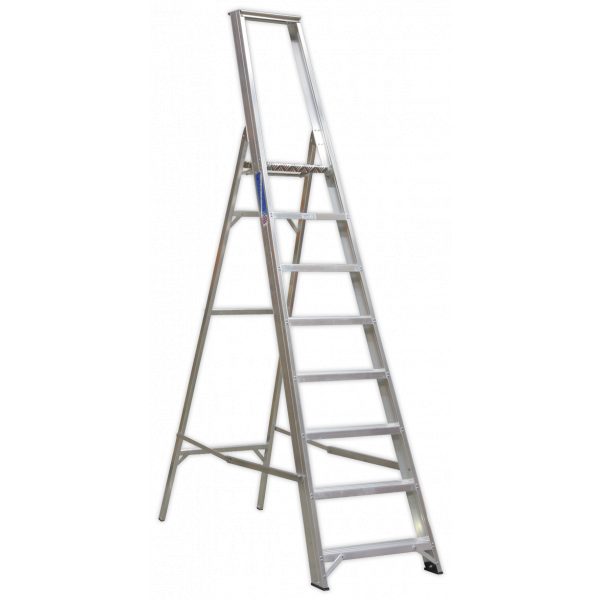 Sealey AXL8 Aluminium Step Ladder 8-Tread Industrial BS 2037/1-0