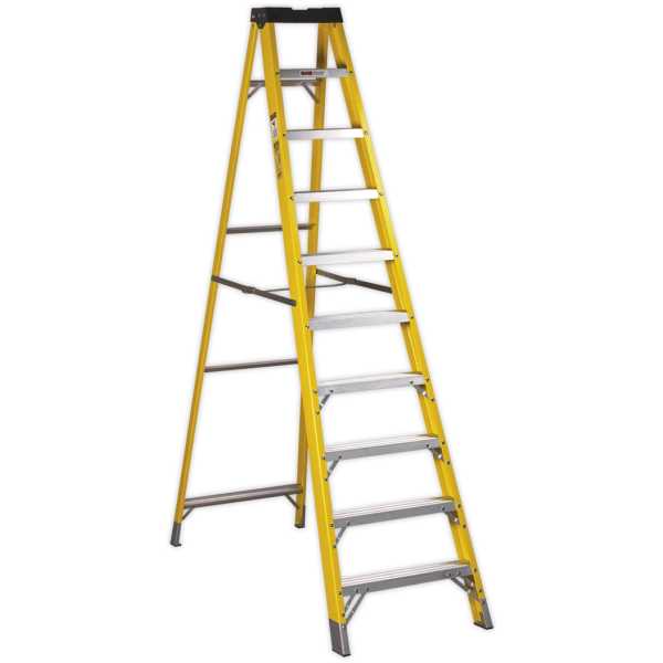 Sealey FSL10 Fibreglass Step Ladder 9-Tread EN 131-0