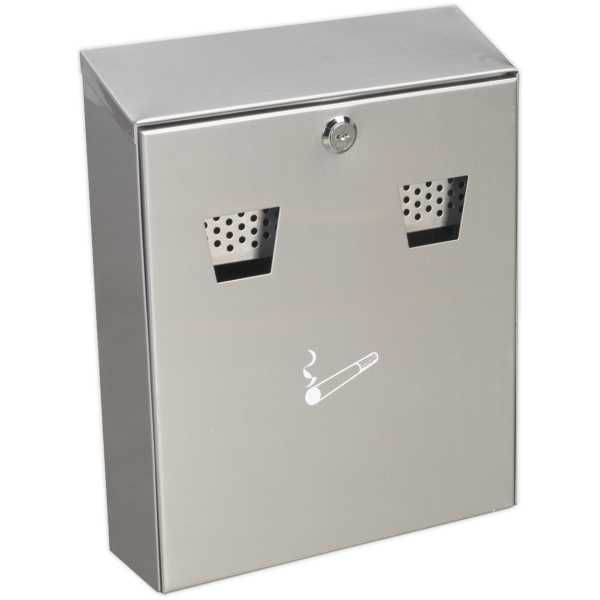 Sealey RCB02 Cigarette Bin Wall Mounting Stainless Steel-0