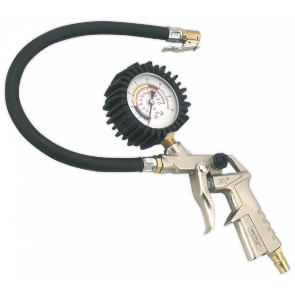 Sealey SA924 Tyre Inflator with Clip-On Connector-0