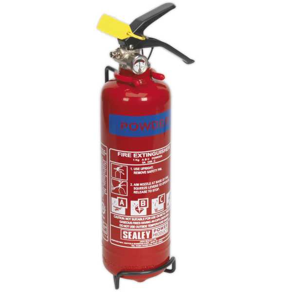 Sealey SDPE01 Fire Extinguisher 1kg Dry Powder-0