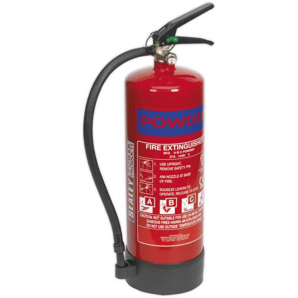 Sealey SDPE06 Fire Extinguisher 6kg Dry Powder-0
