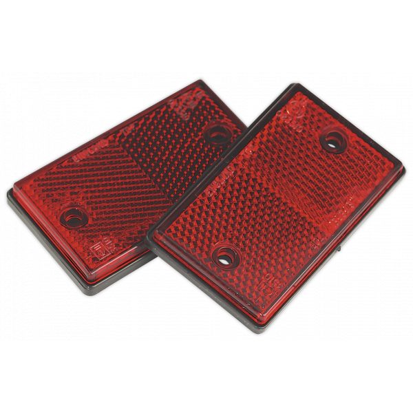 Sealey TB24 Reflex Reflector Red Oblong Pack of 2-0