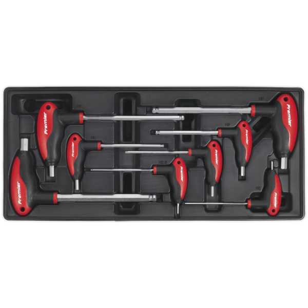 Sealey TBT06 Tool Tray with T-Handle Ball-End Hex Key Set 8pc-0