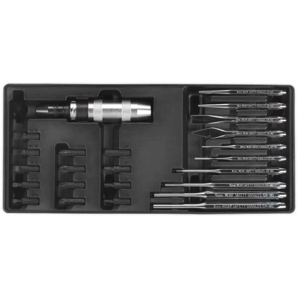 Sealey TBT18 Tool Tray with Punch & Impact Driver Set 25pc-0