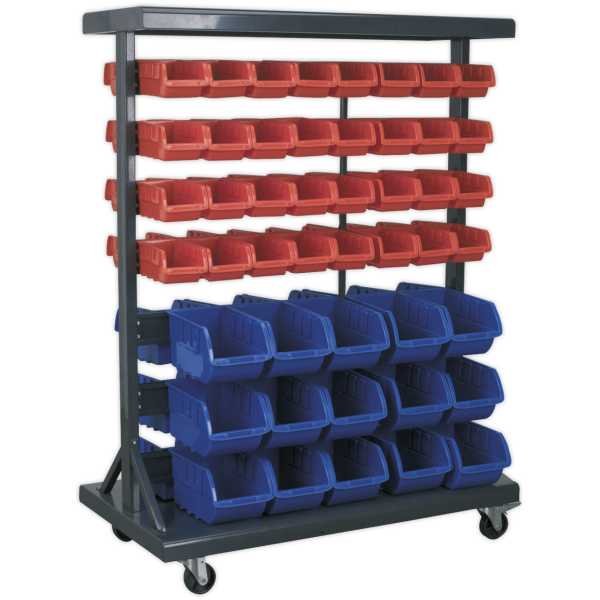Sealey TPS94 Mobile Bin Storage System with 94 Bins-0