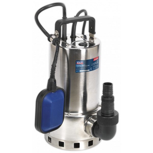 Sealey WPS225A Submersible Stainless Water Pump Automatic Dirty Water 225L/min 230V-0