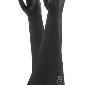 Ansell Marigold AlphaTec 87-108 (ME108) Black Latex Gauntlets 24 Inch 1.50mm Thick-0