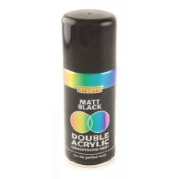 Hycote Matt Black Double Acrylic Spray Paint 150Ml Xdpb905-0