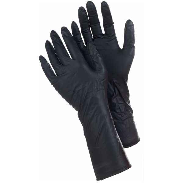 Box 50 Tegera 849 Extra Heavy Duty Black Nitrile Disposable Gloves