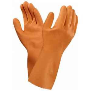 Ansell 87-370 (Marigold G02T) Orange Latex Chemical Resistant Gloves-0