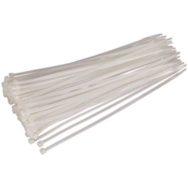 Sealey CT30048P100W Cable Tie 300 x 4.8mm White Pack of 100-0