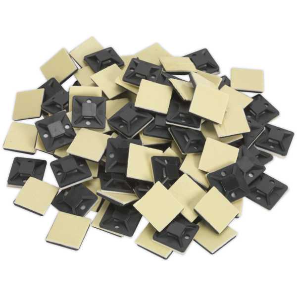 Sealey CTM2020B Self-Adhesive Cable Tie Mount 20 x 20mm Black Pack of 100-0