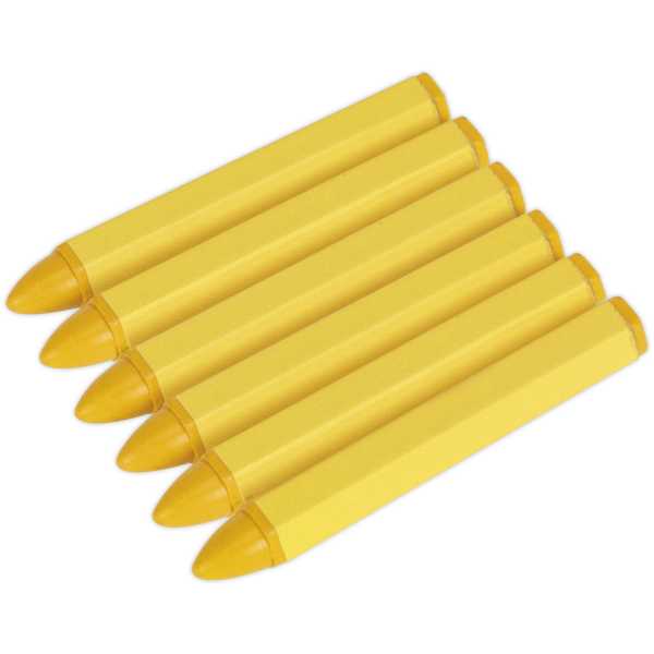 Sealey TST14 Tyre Marking Crayon - Yellow Pack of 6-0
