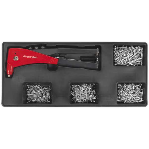 Sealey TBT15 Tool Tray with Riveter & 400 Assorted Rivet Set-0