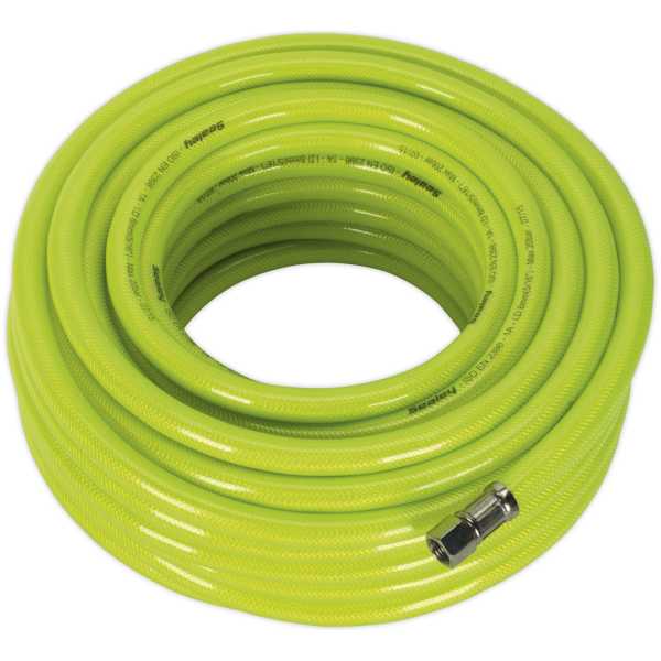 Sealey AHFC20 Air Hose High Visibility 20m x Ø8mm with 1/4"BSP Unions-0