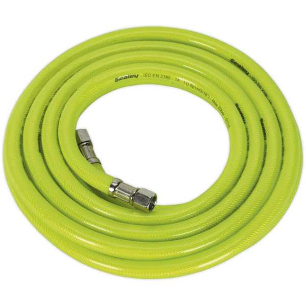 Sealey AHFC5 Air Hose High Visibility 5m x Ø8mm with 1/4"BSP Unions-0
