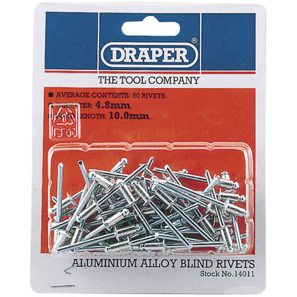 Draper 50 x 4.8mm x 10mm Blind Rivets 14011-0