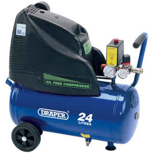 Draper 24L 230V 1.5hp (1.1kW) Oil-Free Air Compressor 24978-0