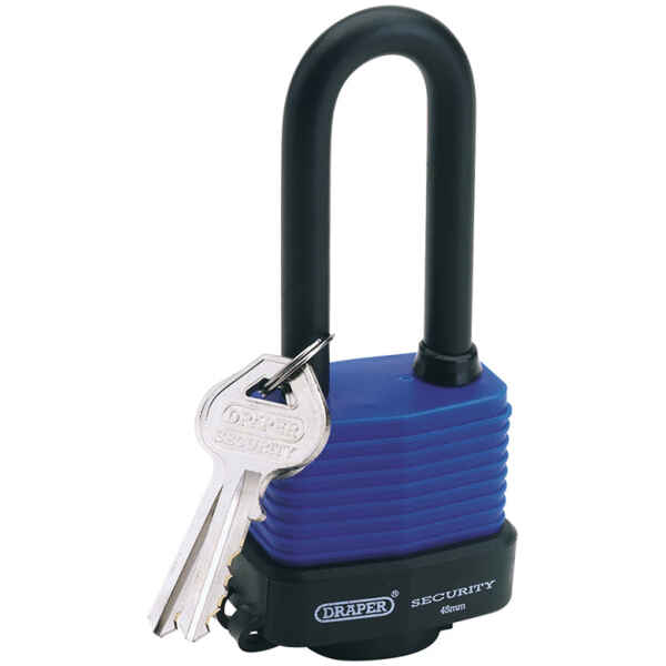 Draper 45mm Laminated Steel Padlock with Extra Long Shackle 64177-0