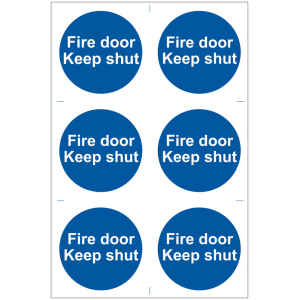 Draper 6 x 'Fire Door Keep Shut' Mandatory Sign 72112-0