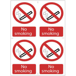 Draper 4 x 'No Smoking' Prohibition Sign 72166-0