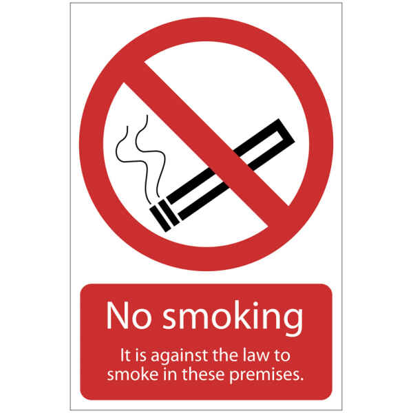 Draper 'Smoking Against The Law' Prohibition Sign 72167-0