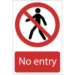 Draper 'No Entry' Prohibition Sign 72169-0