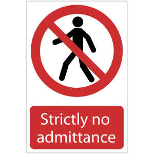 Draper 'No Admittance' Prohibition Sign 72203-0