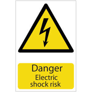 Draper 'Danger Electric Shock' Hazard Sign 72225-0