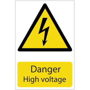 Draper 'Danger High Voltage' Hazard Sign 72237-0
