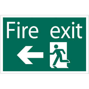 Draper 'Fire Exit Arrow Left' Safety Sign 72448-0