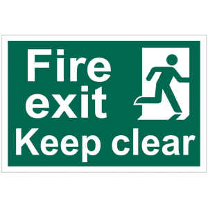 Draper 'Fire Exit Keep Clear' Safety Sign 72450-0