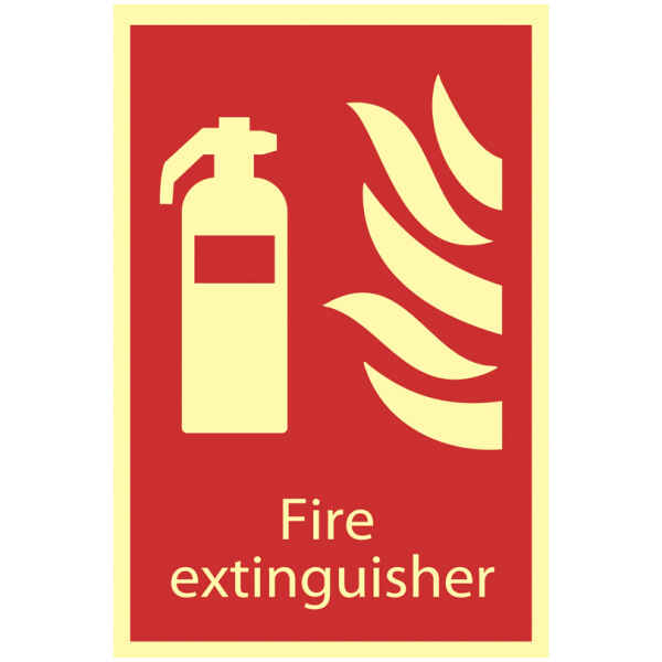 Draper Glow In The Dark 'Fire Extinguisher' Fire Equipment Sign 72598-0